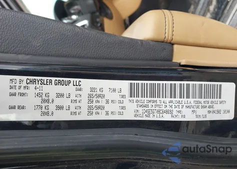 2011 Dodge Durango Citadel z USA, uszkodzony, nr VIN 1D4SE5GT0BC648692